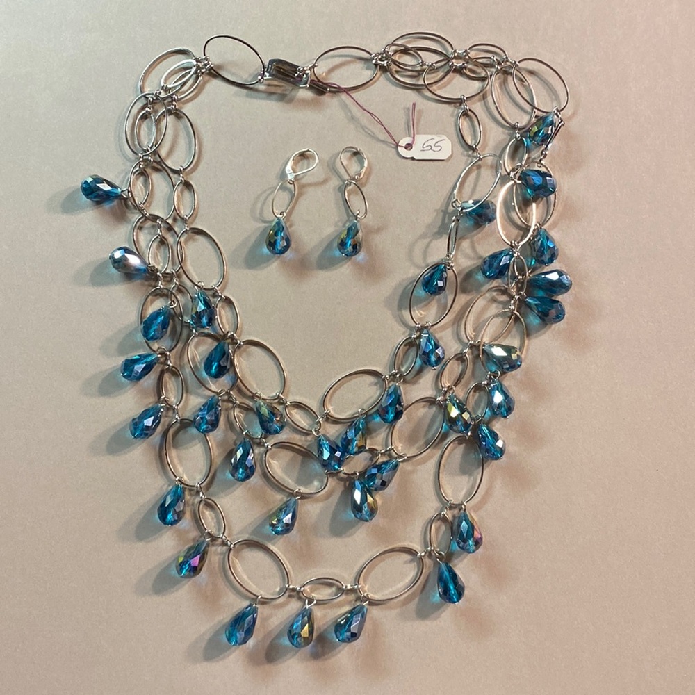 Boutique multi-layer necklace and earrings set